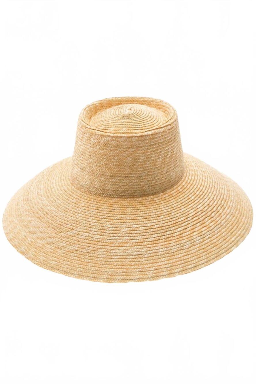 NEW OLIVE & PIQUE lair luxurious lampshade straw sun hat in beige